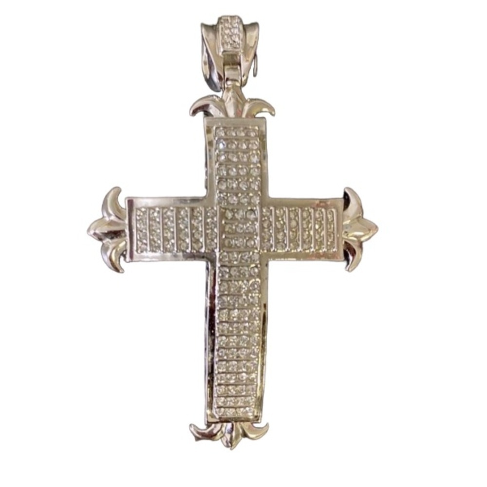Men’s Stainless Steel Pendant with Crystals​